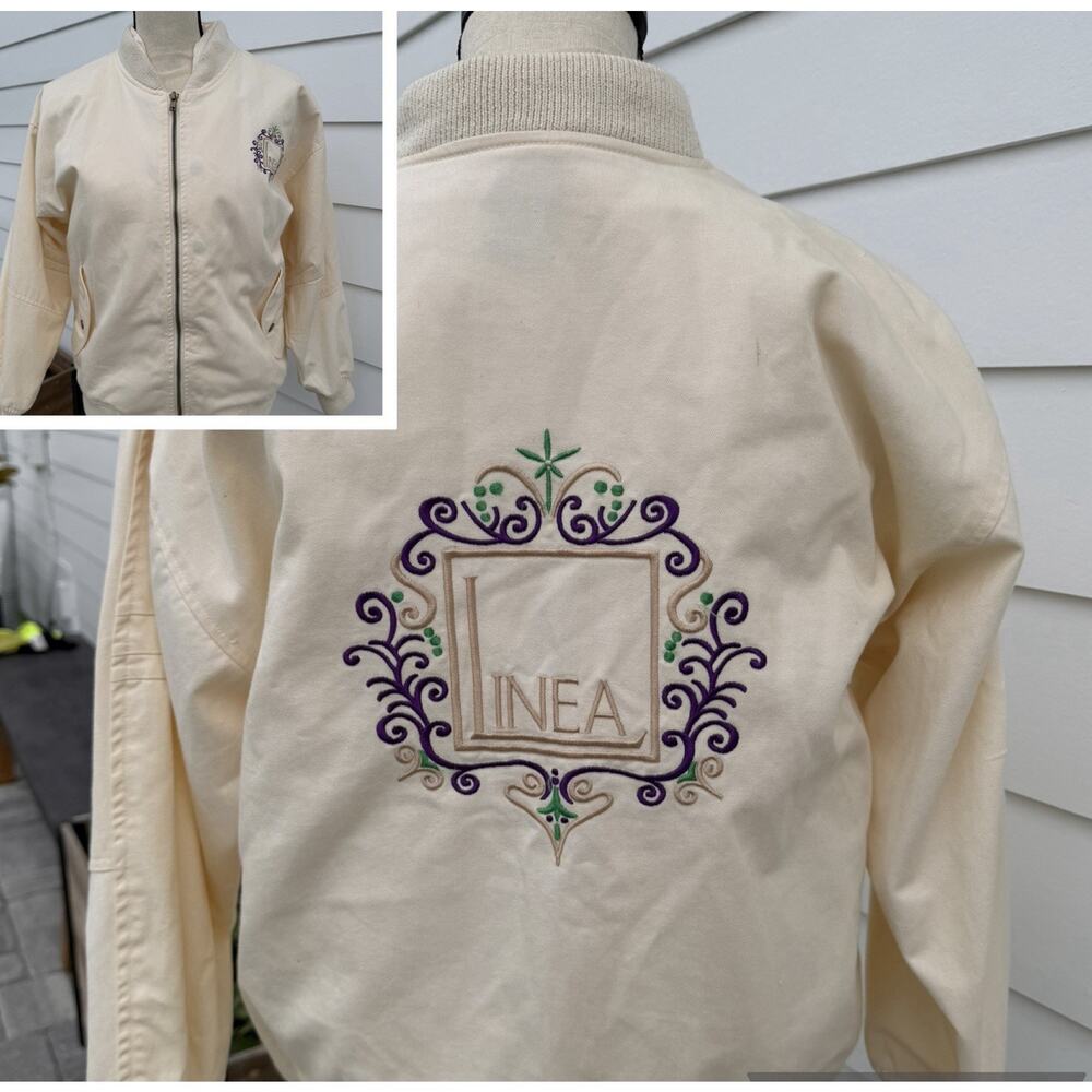 Vintage Floral Quilted Bomber Jacket 80s Button Removable Vest Embroidery Small
